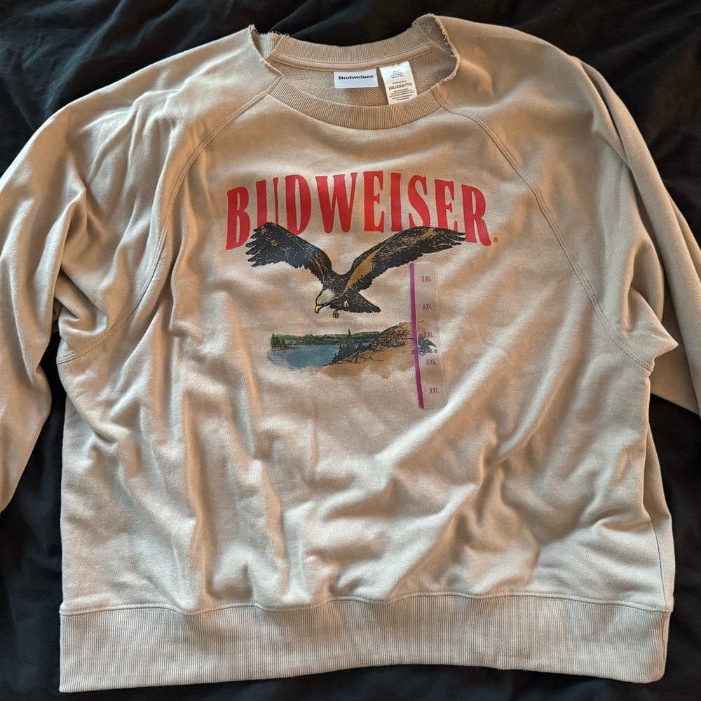 Budweiser Beige Crewneck with Eagle Design